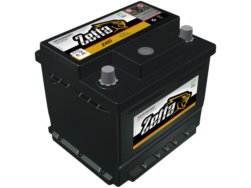 Bateria de Carro Zetta 40Ah 12V – Polo Positivo Direito Z40D
